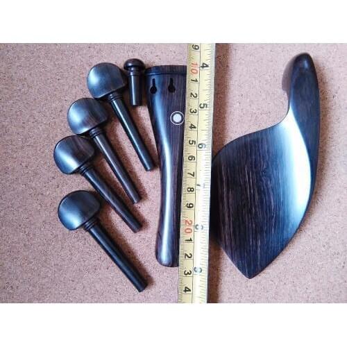 1 Set Quality VIOLA Parts Ebony natural color including tail piece chin rest 4 pegs and 1 end button for 16"