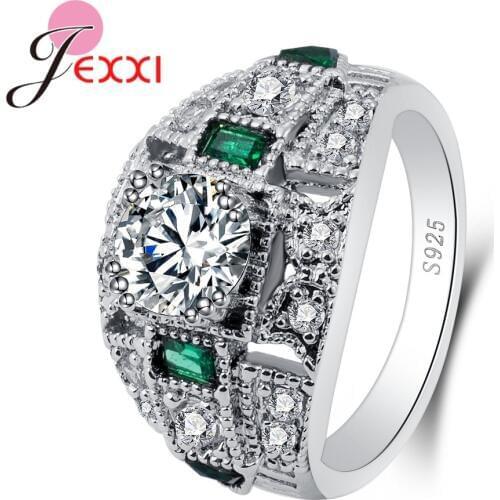 Luxury Charming Rings For Women Wedding Anniversary Jewelry Fingers Ring 925 Sterling Silver Cubic Zirconia Top Quality