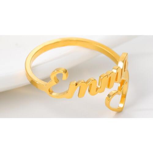 Gold Silver Stackable Personalized Name Ring For Women Custom Jewelry Anillos Mujer Stainless Steel Letter Heart Rings BFF Gifts