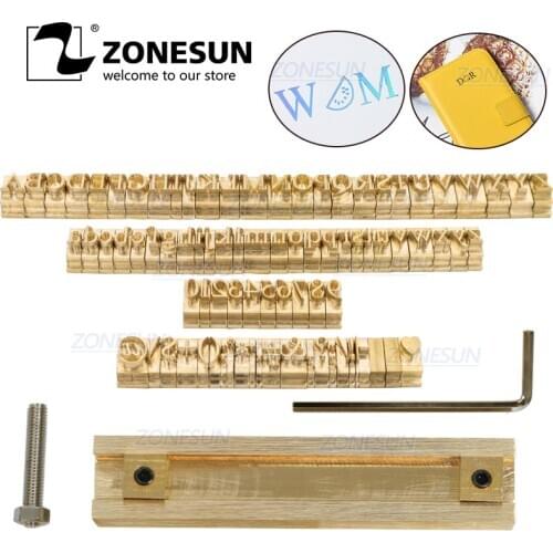 ZONESUN Custom Logo Brass leather stamp Letter Set Mold Hot Foil Copper Alphabet Carving Tools Customized DIY Character Mold