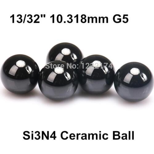 13/32" 10.318mm Silicon Nitride Ceramic Ball Si3N4 G5 50PCS/Lot used in Bearing,Valve ball,linear slider10.318mm ceramic ball