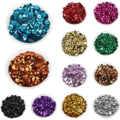 20g/Lot 6mm Multicolor Silver Dimple Sequins Clothing Sewing Jewelry Bag Shoes DIY Handmade Accessories