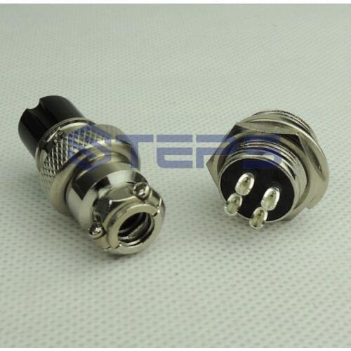 20pair/lot Free shipping Aviation plug, GX-16 air plug, four core / four pin, hole 16mm