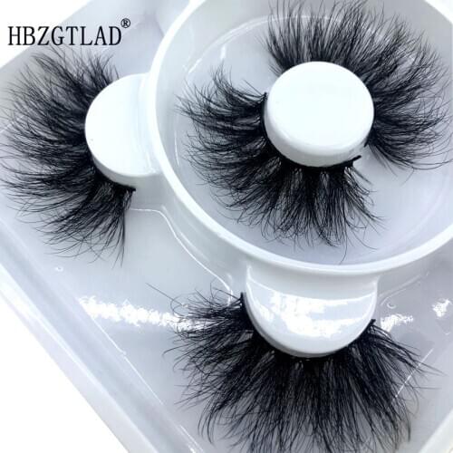 2021 Fluffy Mink Lashes Short Messy Wispy Natural Eyelashes 22mm-25mm Hamdmade Real 3D Mink Eyelashes Makeup False Lashes