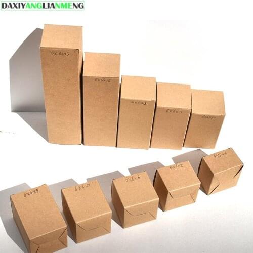 50pcs/lot 6x6x11cm Mini Size kraft Paper Box DIY Lipstick Perfume Essential Oil Bottle packaging boxes paper craft package