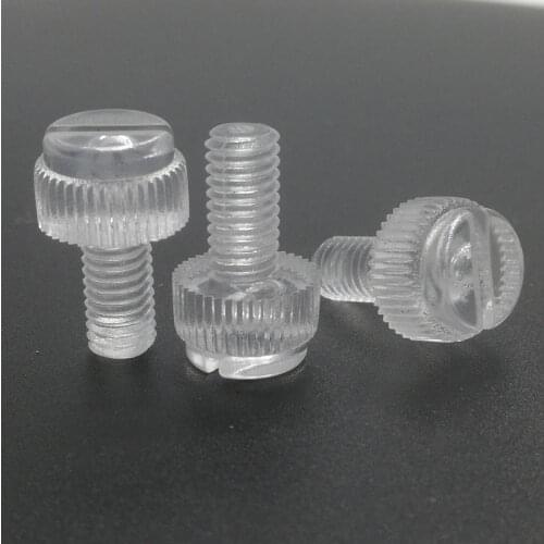 50pcs/lot PC polycarbonate M3/M4/M5/M6/M8 Transparent Acrylic Knurled Hand Screw non-conductivity oxidation resistance
