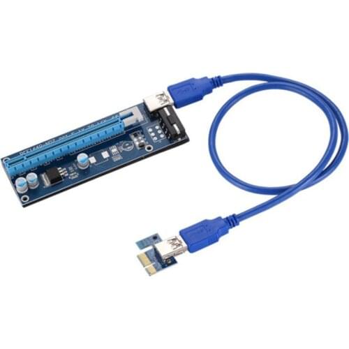 Pci-E1X to 16X Extension Cable Pcie 4Pin USB3.0 Adapter Card Sata Power Cord for Bitcoin Mining