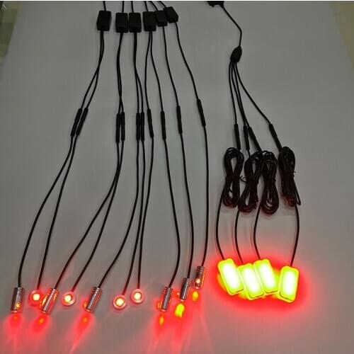 Car Ambient Light Foot Lamp RGB (6 + 4) with 8M Optical Fibre 64colors Led Wireless No Threading App Control for Benz w205 w204