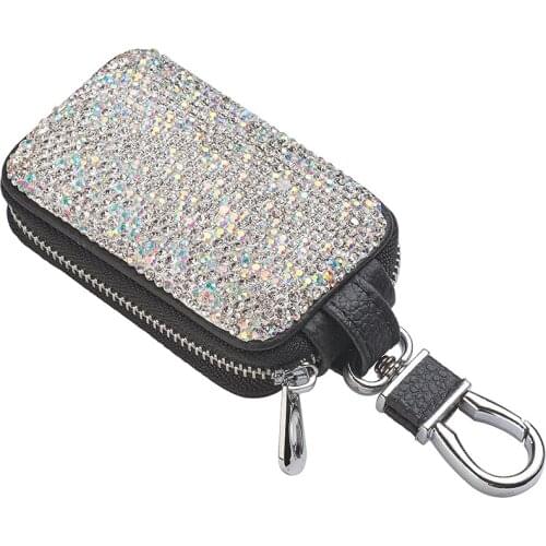 PU Leather Shinny Diamonds Key Car Wallets Car Bag Key Purse Pouch