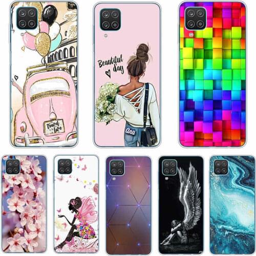 For Samsung Galaxy A12 Case Phone Cover Silicon Soft TPU Back Cases For Samsung A12 Case 2019 Bumper A 12 6.5" Coque