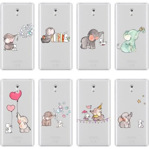 TPU Phone Case For Nokia 1 2 3 5 6 8 Soft Silicone Elephant Rabbit Kawaii Heart Funny Animal Back Cover For Nokia X6 7 Plus