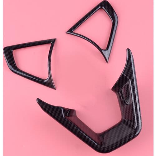 CITALL 4pcs Car Carbon Fiber Texture Steering Wheel Cover fit for Ford Fusion Mondeo Edge 2013 2014 2015 2016 2017 2018 2019