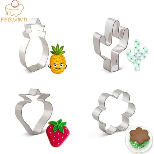 Diy Metal Flower Cookie Cutters Baking Cactus Cookie Cutters For Biscuit Fruit Shape Cutter Pineapple Strawberry 633