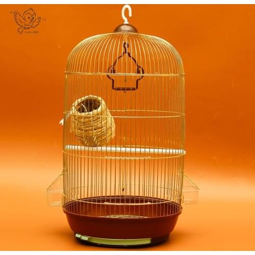 European Luxury Large Size Parrot Cage Xuanfeng Peony Tiger Skin Wenniao Breeding Bird Cage Metal Decoration