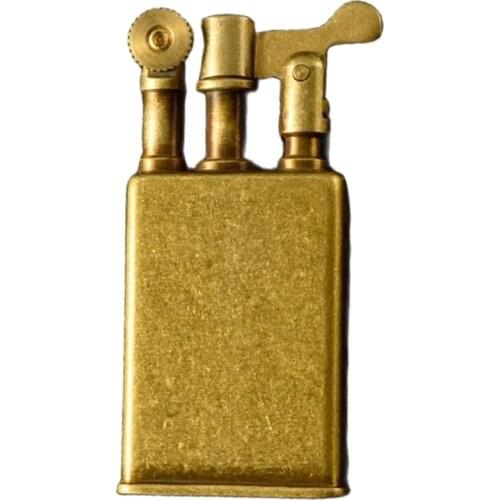 JIFENG Brass Retro Gasoline Lighters Antique Collection Metal MenS Cigarette Lighter Gift 27*61mm