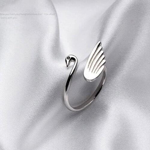 Swan Knitting Loop Crochet Ring Thimble Guide Tool Tool Ring Open Home Sewing White Accessories