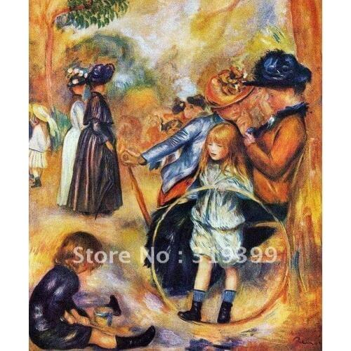 Linen Canvas Oil Painting reproduction,at the luxembourg gardens by pierre auguste renoir,Free DHL Shipping,100% handmade