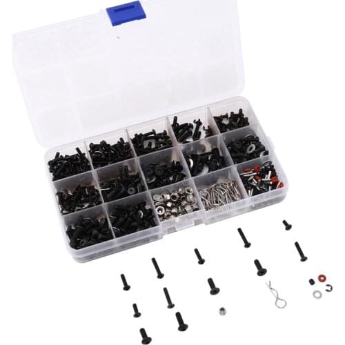450Pcs/Set M3 M4 Metal Screws Nuts Box for 1/10 RC Crawler Car Axial SCX10 90046 Traxxas Trx4 Redcat Mst RC Car Parts