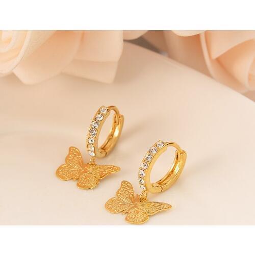 Fashion cz diamond Women Drop Earring Dangle Earring Charms Jewelry butterfly Earrings brincos Vintage girls wedding party gifts