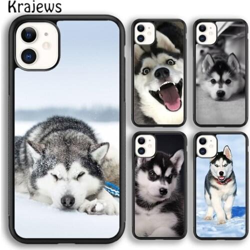 Krajews Animal Husky puppy soft Phone Case Cover For iPhone 5s SE 2020 6s 7 8 plus X XS XR 11 12 mini pro max coque Shell