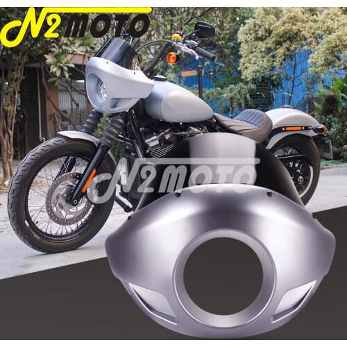 5 3/4" Head Light Mask Front Cowl Fork Mount Headlight Fairing For Harley 883 48 1200 Dyna Sportster XLCH Dirt Bike 35-49mm Fork