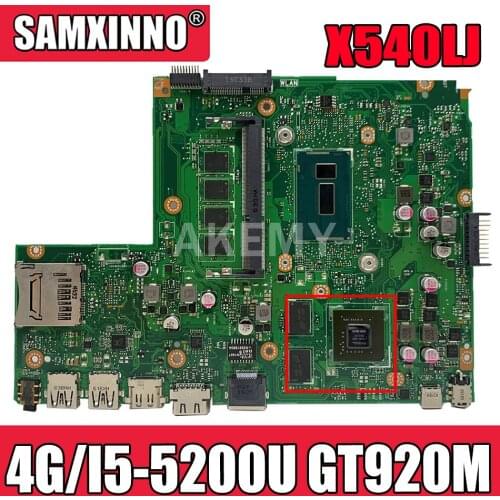 New 90NB0B10-R00050 X540LJ REV2.1 Mianboard For ASUS X540L F540L X540LJ Laptop Motherboard 4G/I5-5200U GT920M (V2G)