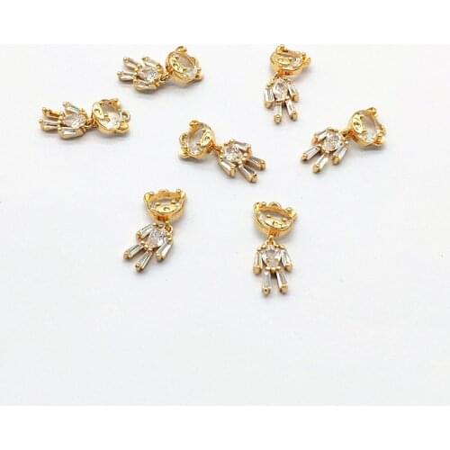 New arrival! 22x10mm 50pcs Cubic Zirconia/Crystal Bear charm for Hand Made Earrings DIY parts,Jewelry Findings & Components