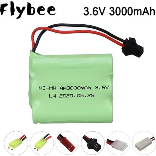 Upgrade 3.6v 3000mah NiMH Battery For Rc toy Car Tanks Trains Robot Boat Gun Ni-MH AA 2800mah 3.6v Rechargeable Battery 1Pcs