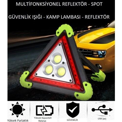 Reflector 3 Leds Solar Powered-Camping Flashlight-Searchlight-Powerbank