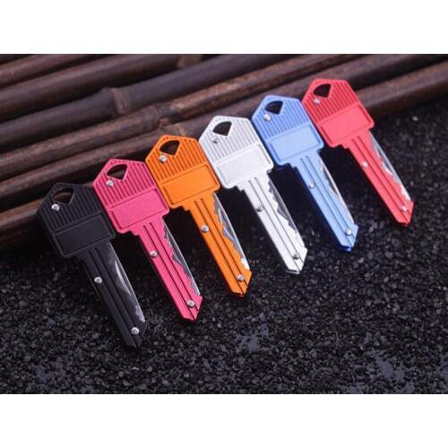 P49 Outdoor Camping Hiking 420 stainless steel Multifunction Keychain Folding Mini Knife EDC Emergency Gadget