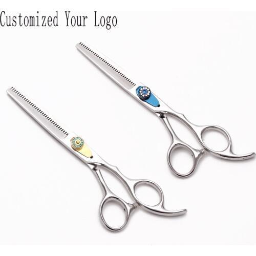 6" 17.5cm Customized Logo Hairdressing Scissors Stainless C1115 Salon Cutting Scissor Thinning Shears Professional Hair Scissors