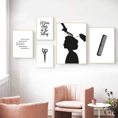 Hair Salon Decor Hair Quotes Makeup Wall Art Canvas Painting Hairstylist Hairdresser Posters And Prints Wall Pictures Home Decor