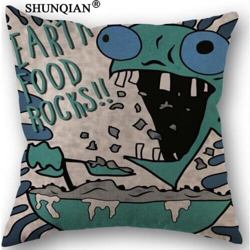 Custom zim Cotton Linen Square Pillowcase Decorative Pillow Cases Cover Zippered 45x45cm one side