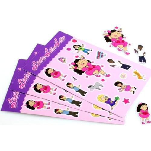 Custom Full Colors Permanent die cut vinyl sticker printing and UV Protected Easy Peel Sticker labels on sheet --- DH10090