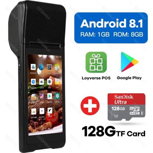 Handheld 3G Android 8.1 POS PDA with 58mm Receipt Printer Support Bluetooth Wifi TF Card Data Collector Portable All-in-One