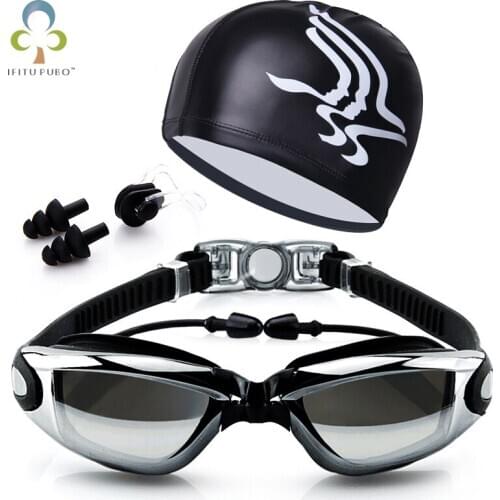1Set Professional Swimming goggles HD Anti-Fog UV adjustable glasses belt swim goggle adult Waterproof prescription glasses YJN