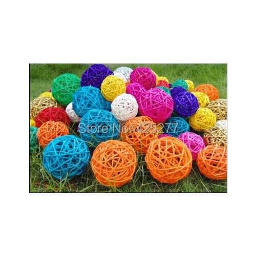 Christmas tree decorative rattan ball,Wedding and home ornament craft ball Multicolor 3cm 100pcs Free shipping 014005001