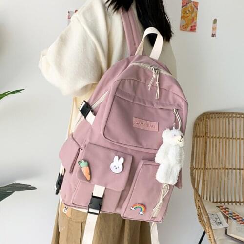 Teenage Girls College Student Backpack New Cute Bear Women Backpack Waterproof Fashion Female Shoulder Schoolbag