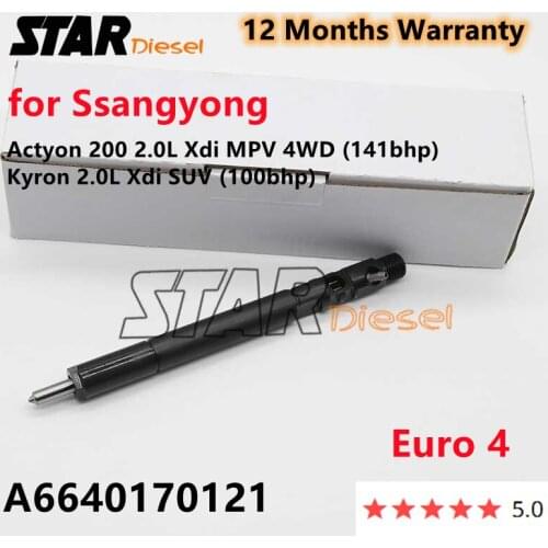 Euro 4 Sprayer A6640170121 Common Rail Fuel Injector EJBR04501D For Ssangyong Actyon 200 2.0L Xdi MPV 4WD (141bhp) D20DT