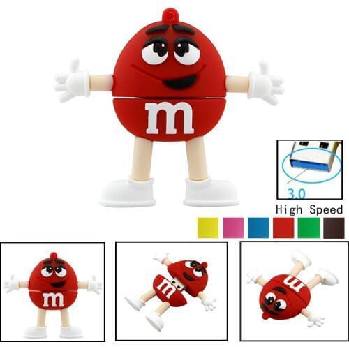 High Speed Pen Drive 16GB 8GB Pendrive 32G 64GB Usb 3.0 U Disk Cute M&M Rainbow Beans Flash Memory Lovely Usb Flash Drive флешка