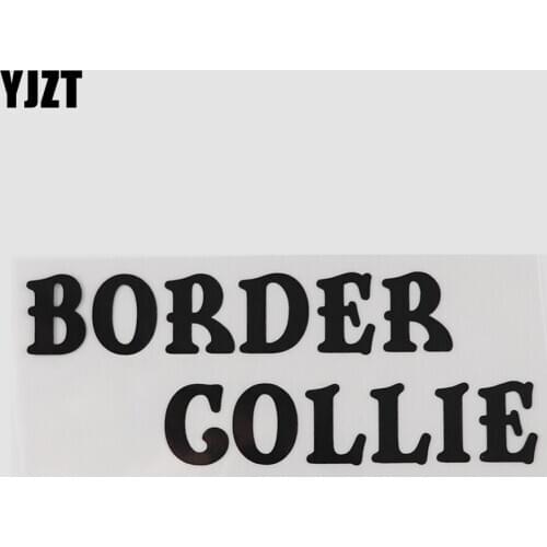 YJZT 18.3CM×7CM Funny BORDER COLLIE Vinyl Decal Motorcycle Racing Sticker Car Stickers Black/Silver 13D-0556