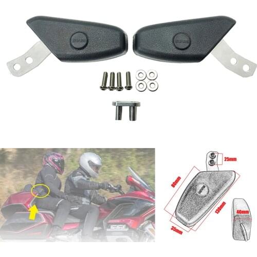 1Pair Black Motorcycle Rear Passenger Armrests Fit for HONDA Goldwing 1800 GL1800 F6C 2018 2019 2020 Models, durable rubber
