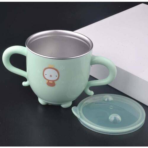 1Pcs 300ml Baby Cups Drinking Water Brush Teeth Washing Cup Children Infant baby Milk Cup with Handle Breakfast Mug Drink