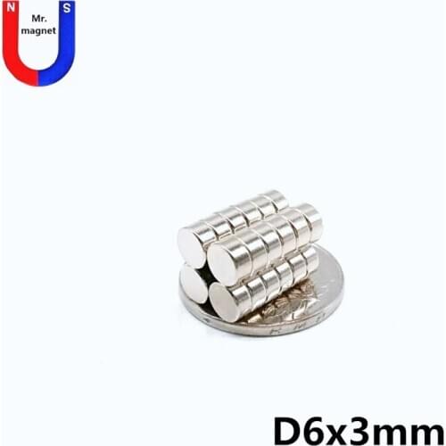 1000pcs 6x3 Teaching magnet super strong NdFeB 6mm x 3mm small disc magnets rare earth material 6*3 permanent neodymium magnet