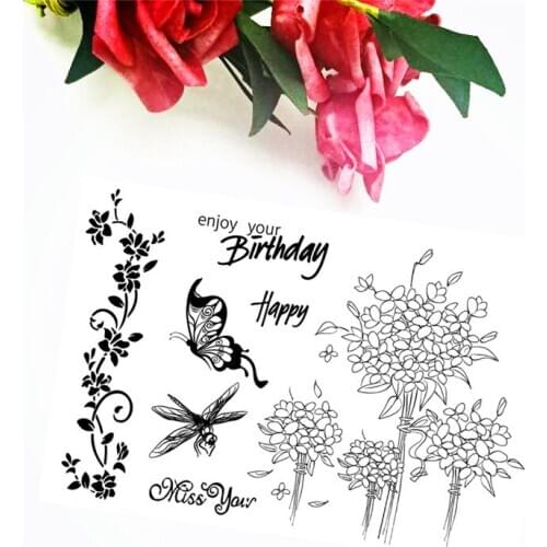 11x16CM blossom transparent seal clear stamps silicone seal roller stamps DIY scrapbook album / card production