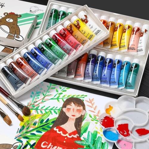 12 18 24 36 Colors Acrylic Paints 12ml Tubes Drawing Painting Set for diy hand-painted Artists Ceramic Stone Wall Craft Paints