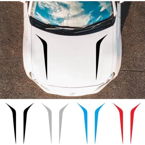 2pcs Hood Cover Sticker PVC Vinyl Sticker Stripe Decal Car Modification Sticker Sticker Car Modification Parts