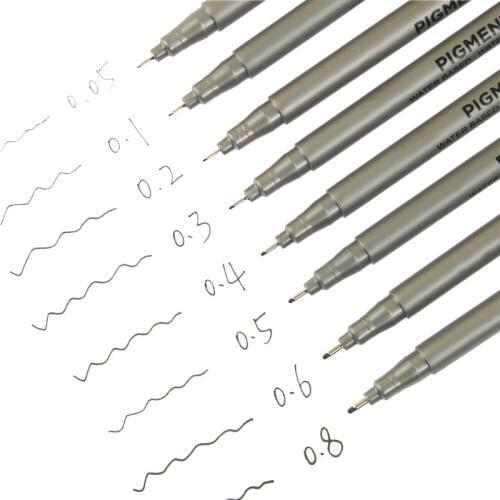 2 Pcs Micron Pen Variety Of Pen Tip Size Micro-line Ultra-fine Ink Pen Permanent Art Mark Comic Cartoon