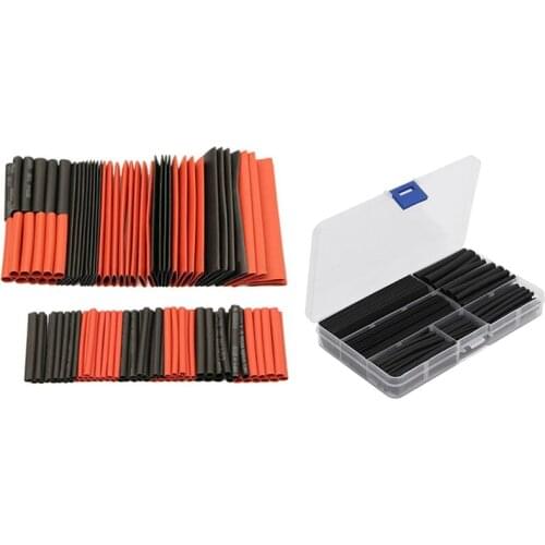 2 Set 2:1 Heat Shrink Tubing Wire Cable Sleeving Wrap Electrical Connect Set - 127Pcs & 150Pcs