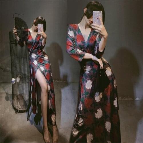 2021 japanese traditional kimono dress anime hell girl cosplay costume obi haori vintage floral robe stage fancy wear halloween